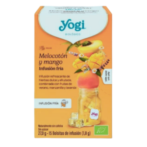YOGI TEA INFUSÃO FRIA PÊSSEGO MANGA BIO 15 SAQUETAS